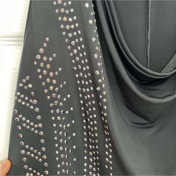 Colori Bedazzled Charcoal Bodycon Sleeveless Top - Picture 6 of 12